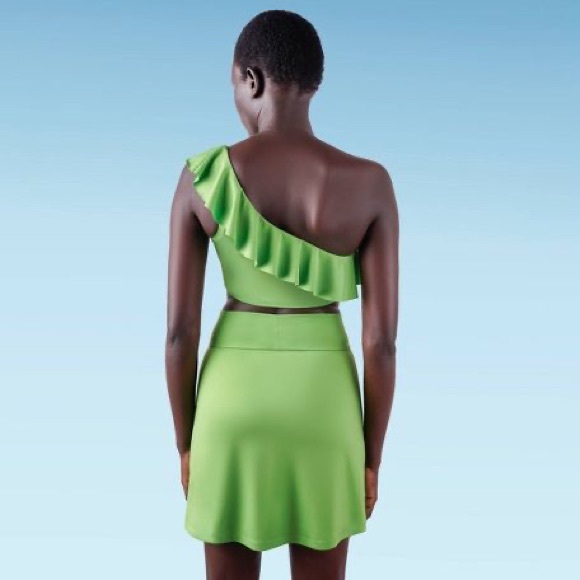 Liberty & Justice Green Mid-Rise Swim Cover Up Skirt - Picture 2 of 9